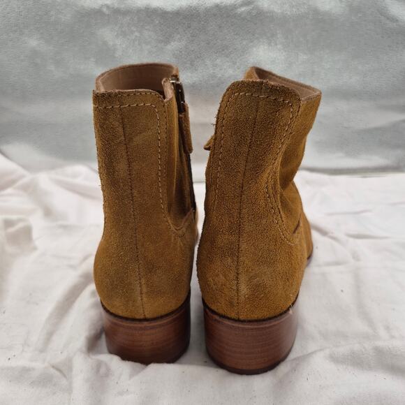 NEW Cole Haan Naia pointed-toe block heel booties golden toffee suede size 8.5 - Picture 3 of 6